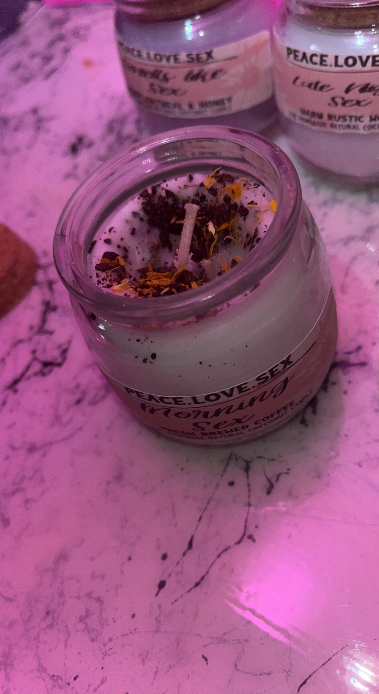 Peace. Love. Sex Candles (Includes Custom Pink Matches)